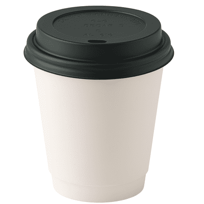 12oz Plain White Double Wall Hot Drink Cups & Sip Lids (pk 50)