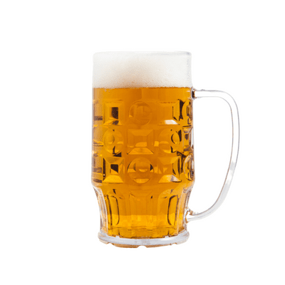Bavarian Hard Plastic Small Beer Stein 400ml. Half Pint plus head room.
