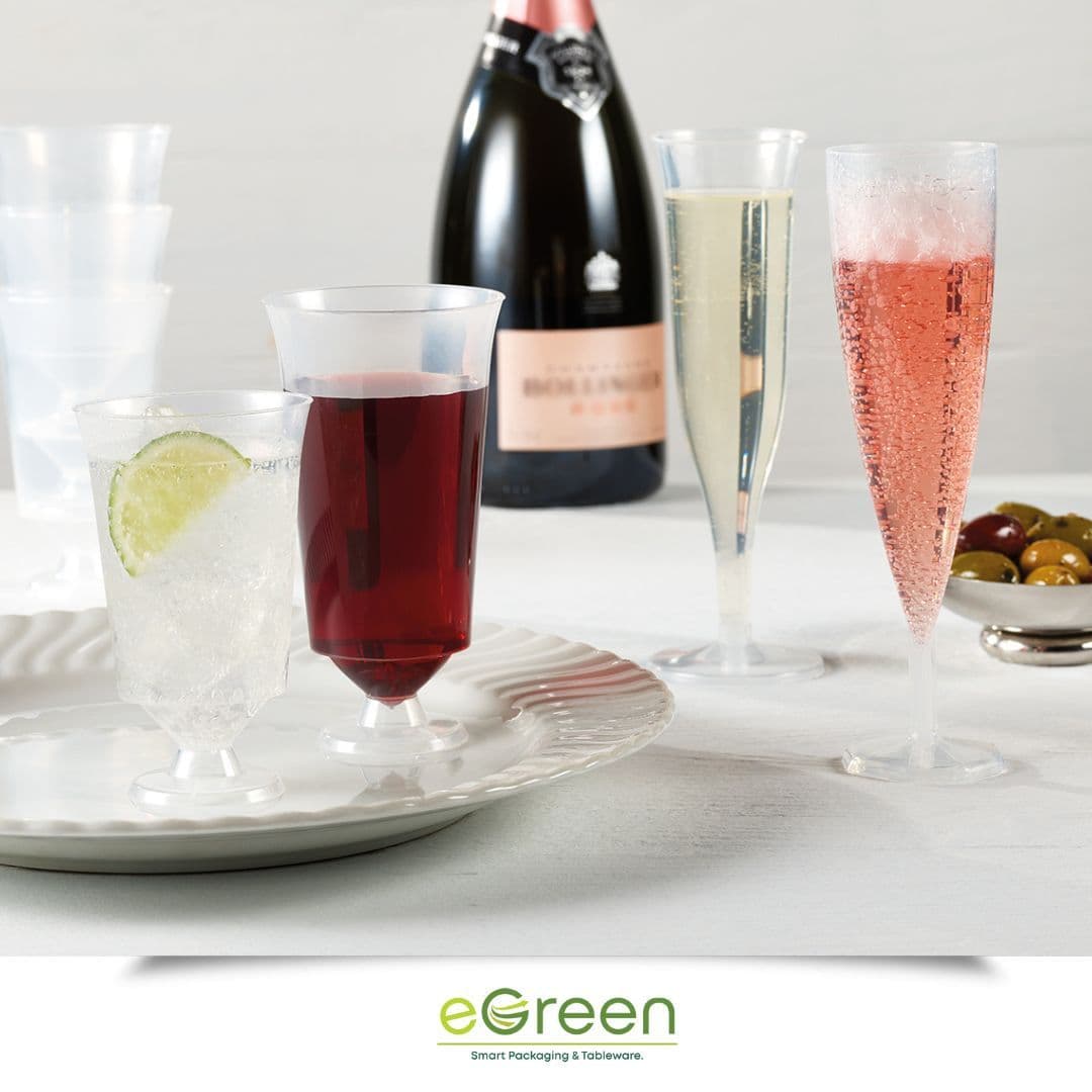 Bon recyclable one piece flexy wine glasses 240ml pack of 10