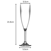Classic Unbreakable Polycarbonate Plastic Champagne Flute 185ml