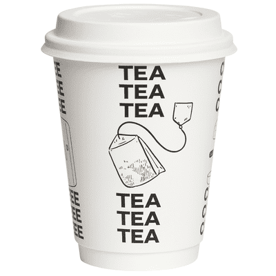 Double Wall Paper Coffee Cups & Sip Lids PLASTIC FREE 12oz  Tea_Coffee (pk 25)