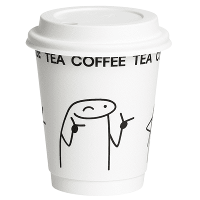 Double Wall Paper Coffee Cups & Sip Lids PLASTIC FREE 12oz  Wink (pk 25)