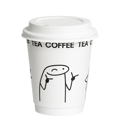 Double Wall Paper Coffee Cups & Sip Lids PLASTIC FREE 8oz Wink (pk 25)