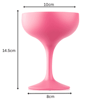 Elegance Unbreakable Polycarbonate  Plastic Pink Coupe Champagne Saucer Glass 255ml