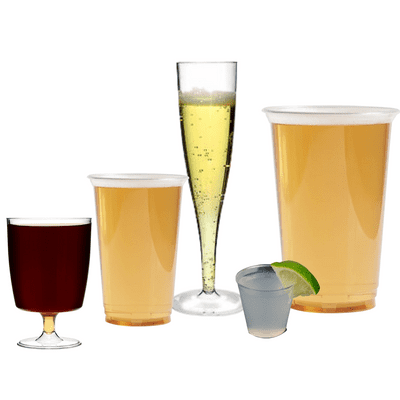 Environmentally Friendly Recyclable Plastic Glasses Party Box Set of 180 pieces