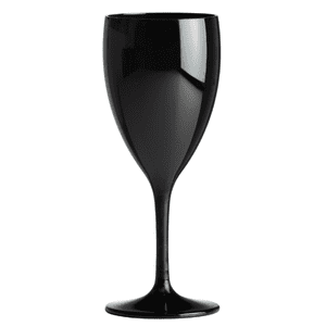 Hana Unbreakable Polycarbonate Plastic Wine Glass Black 345ml