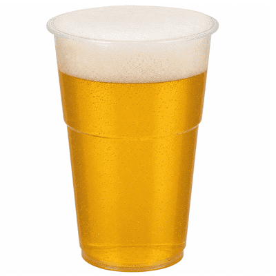 Inexpensive Recyclable Pint-to-Brim Polypropylene Flexi Pints (Box of 1000)