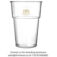 Jai  Use-Reuse-Recyclable Polypropylene plastic 2 pint beer glass (pack of 25)