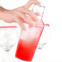 Kino Cocktail Shaker Unbreakable Polycarbonate Plastic . Three piece.