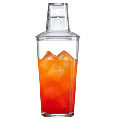 Kino Cocktail Shaker Unbreakable Polycarbonate Plastic . Three piece.