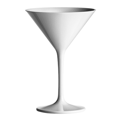 Milano Unbreakable Polycarbonate Plastic White Martini Glass 255ml