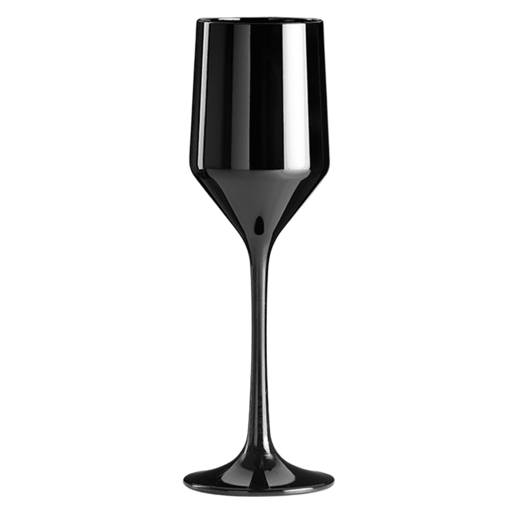 Modena Unbreakable Polycarbonate Premium Black Champagne Flutes