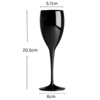 Nara Unbreakable Polycarbonate Black Plastic Champagne Flute 180ml