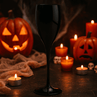 Nara Unbreakable Polycarbonate Black Plastic Champagne Flute 180ml