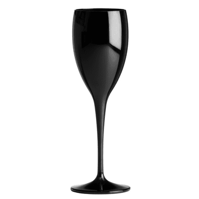 Nara Unbreakable Polycarbonate Black Plastic Champagne Flute 180ml