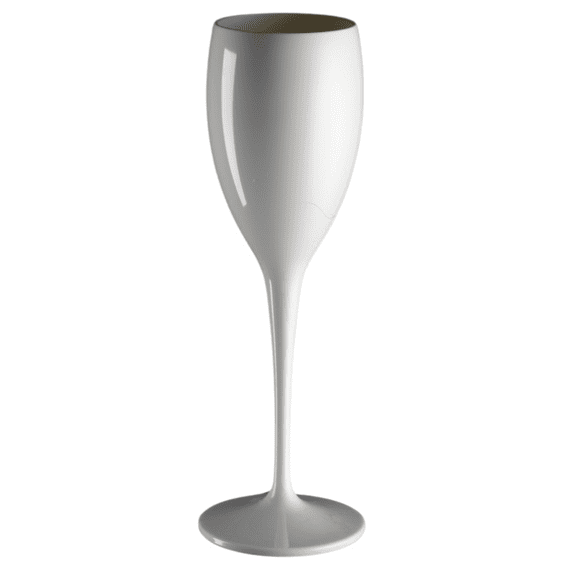 Nara Unbreakable Polycarbonate Plastic Champagne Flute White 180ml
