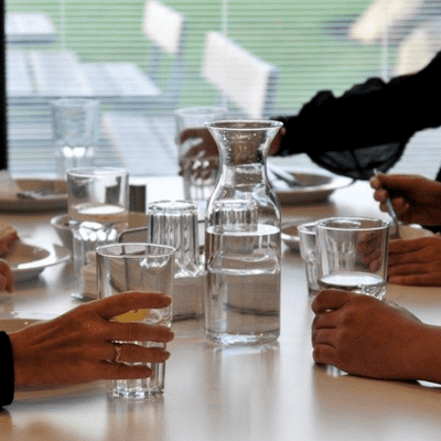 Office Meeting Room Set of 8 x  Unbreakable Polycarbonate Glasses & Carafe