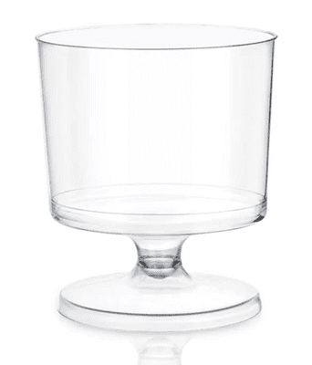 Petite recyclable one piece small plastic wine glasses 170ml (pack of 6)