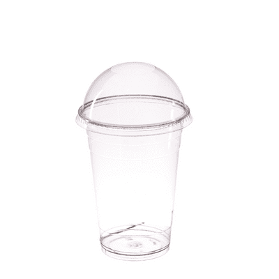 Recyclable PET Smoothie cups with dome lids 250ml / 8oz(pk 50)