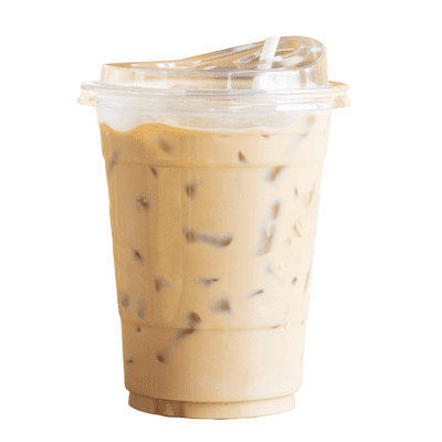 Recyclable PET Takeaway cups with sip / sip-thru lids 400ml (pk 50)