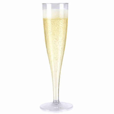 Recyclable Plastic Champagne / Prosecco Flutes 160ml (Pack of 10)
