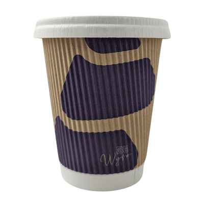 Ripple Plastic FREE Aqueous Double Wall Cups & Lids 12oz (pk 25)