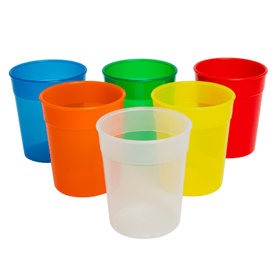 Rugged Polypropylene Plastic Stacking Cups / Tumblers 275ml