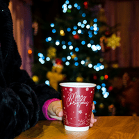 Seasonal Christmas Takeaway Double Wall Hot Cups & Lids Plastic Free 12oz (pk 25)
