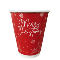 Seasonal Christmas Takeaway Double Wall Hot Cups & Lids Plastic Free 12oz (pk 25)