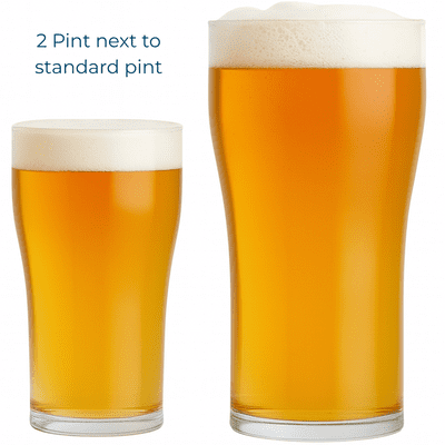 Stackable Unbreakable Polycarbonate Plastic 2 Pint Glass 1136ml (with lid)