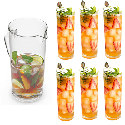 Summer Garden Unbreakable Plastic Drinks Set 7 piece