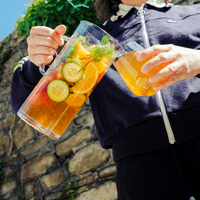 Summer Pimms Jug and Stemless Glasses Set  in Unbreakable Tritan Plastic