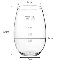 Taproom Pint Glass Unbreakable Tritan Plastic CE lined 1/3, 1/2, 2/3 & Pint-to-Brim