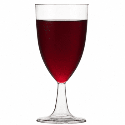 Tulip recyclable one piece plastic wine glasses 215ml (box of 120)