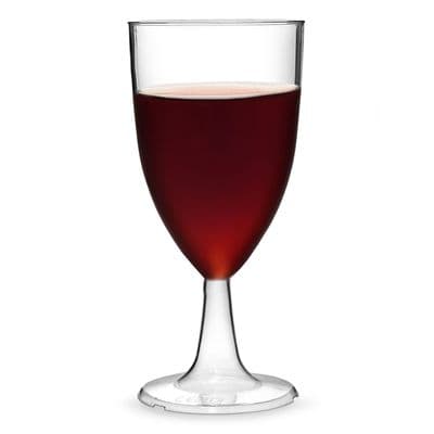 Tulip recyclable one piece plastic wine glasses 215ml (pack of 12)