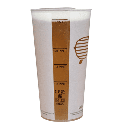 UKCA Event / Festival Cups Unbreakable Polypropylene Pint-to-line  625ml  (Pack of 5)