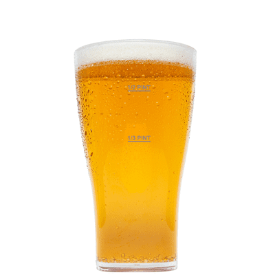 Ultra Premium Unbreakable Tritan RENEW Plastic Beer Glass UKCA Lined Half and Third Pint 380ml