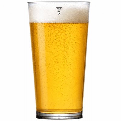 Unbreakable Polycarbonate Stackable Event/Festival Pint Glass Pint-to-line 625ml  / 22oz