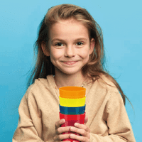 Unbreakable Stackable Plastic Tumblers Multi-coloured 275ml pack of 6