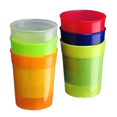 Unbreakable Stackable Plastic Tumblers Multi-coloured 275ml pack of 6