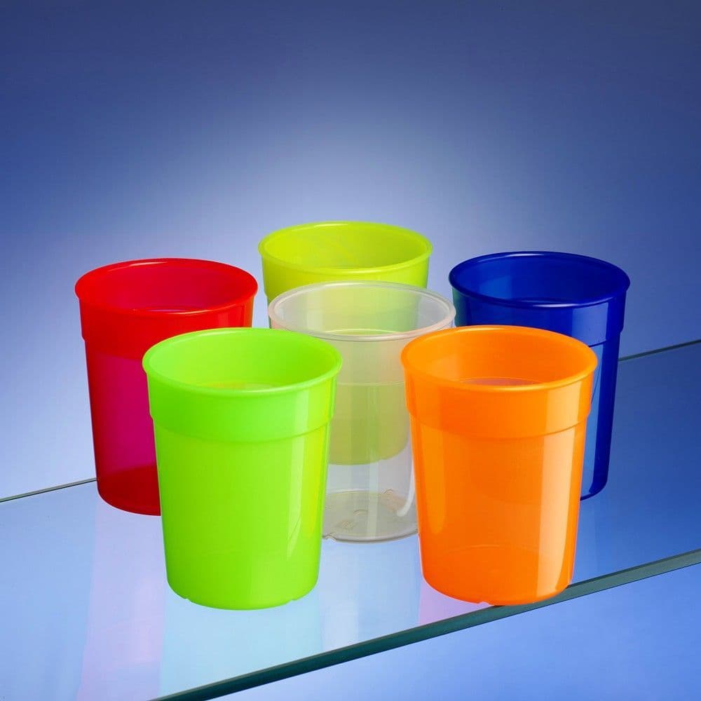 Unbreakable Stackable Tumblers Multicoloured 275ml pack of 6