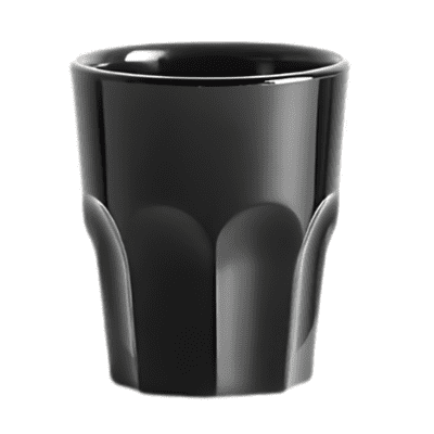 Virtually Unbreakable Plastic Faceted Shot Glasses Black 50ml (double shot)