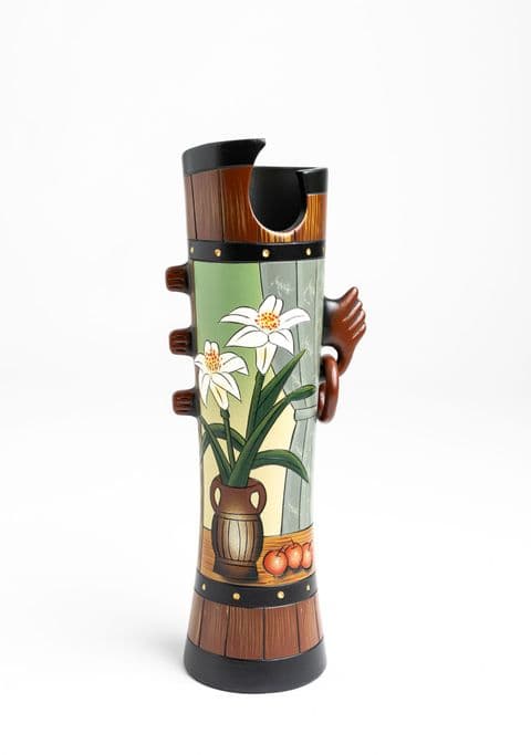 Fin tall ceramic vase