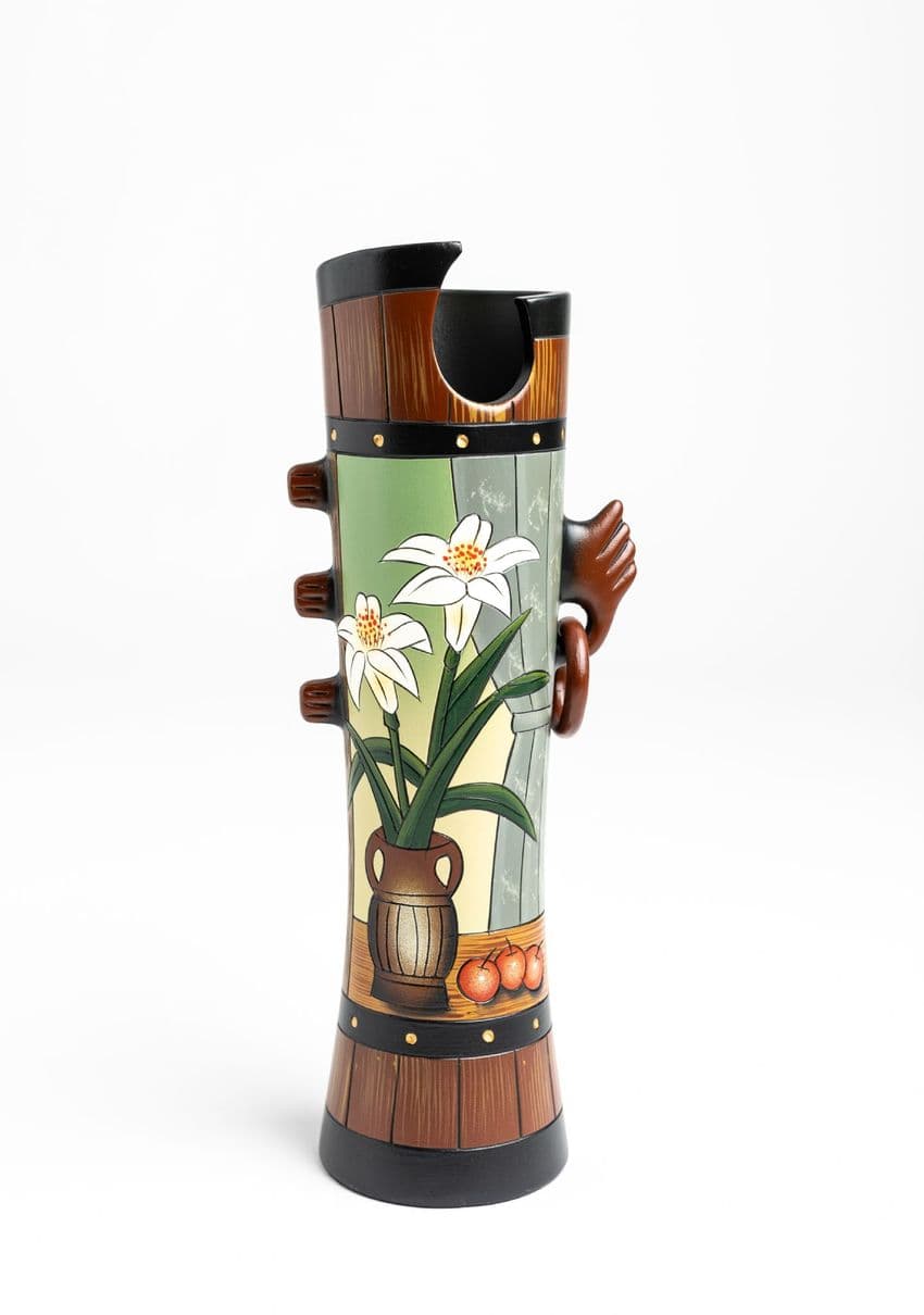Fin tall ceramic vase