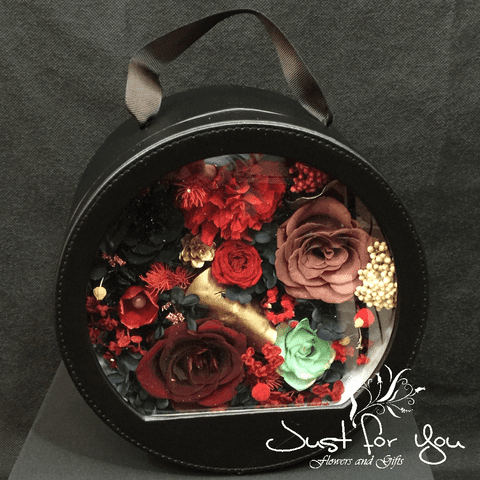 Medium Stylish Round Everlasting Box - Black