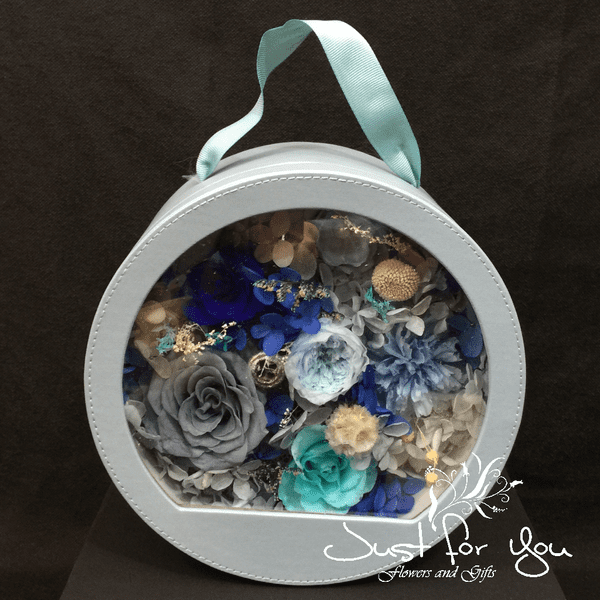 Medium Stylish Round Everlasting Box - Light Blue