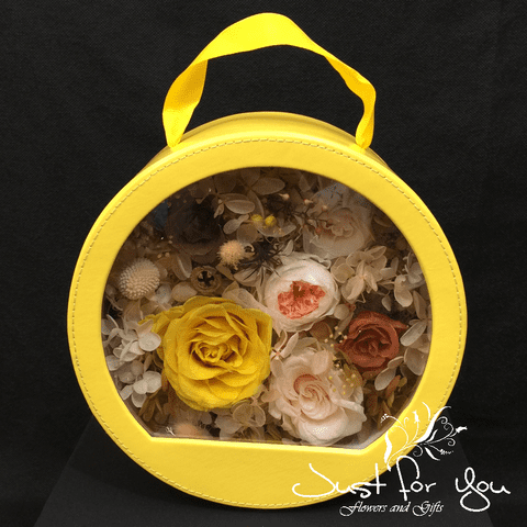 Medium Stylish Round Everlasting Box - Yellow
