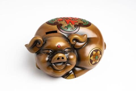 Pig shape money bank light brown