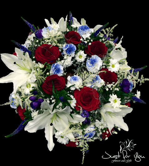 RED - BLUE - WHITE wreath