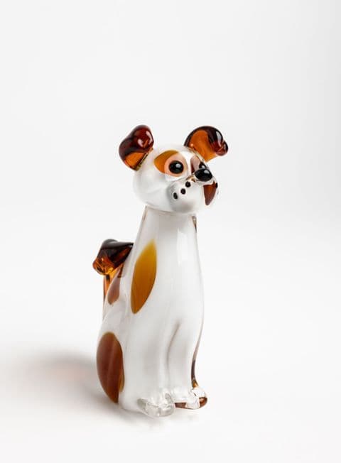 White with brown spots dog